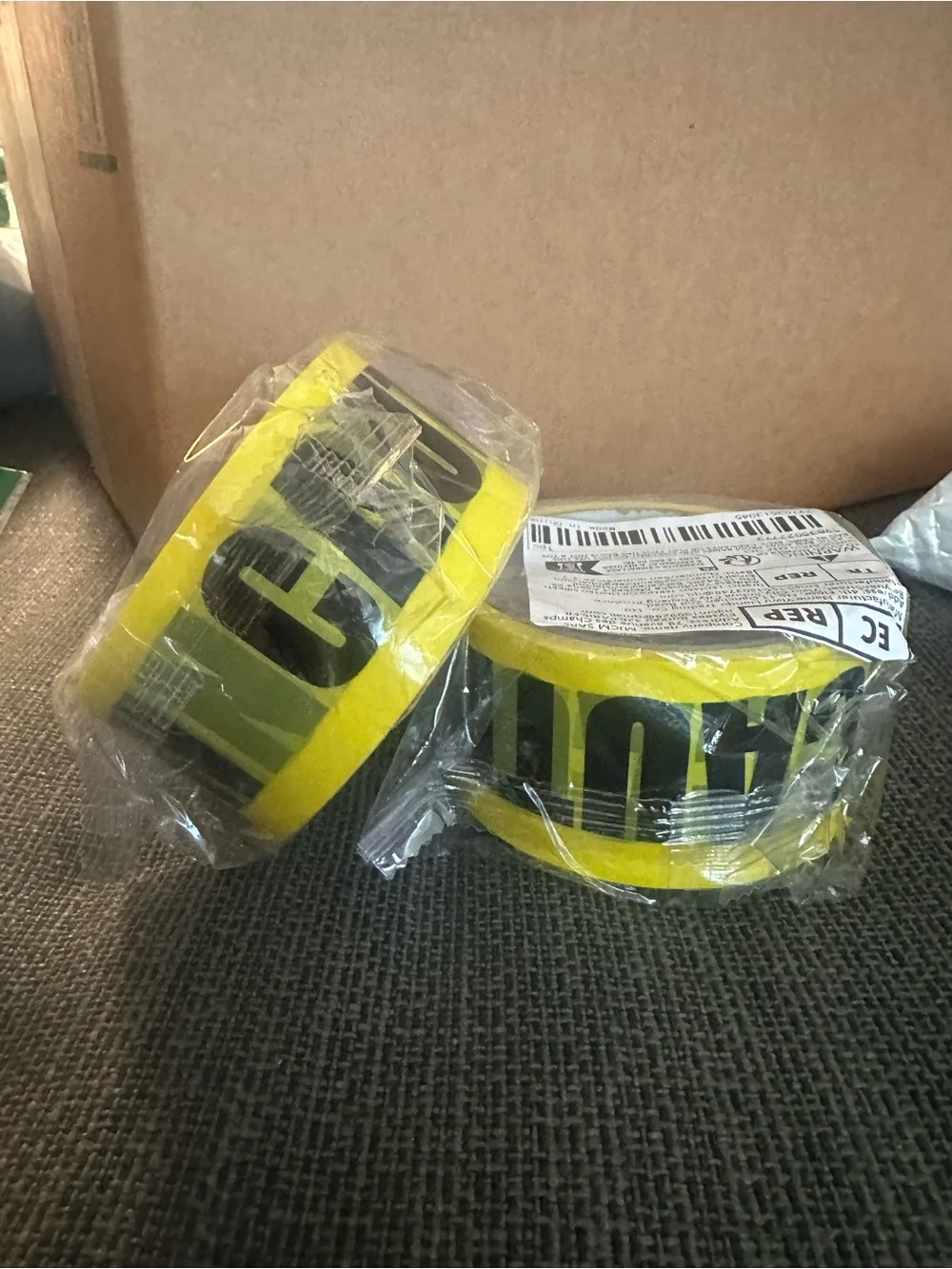 Yellow CAUTION Party Tape - Premium Safety Barrier Black Lettering (2x Available